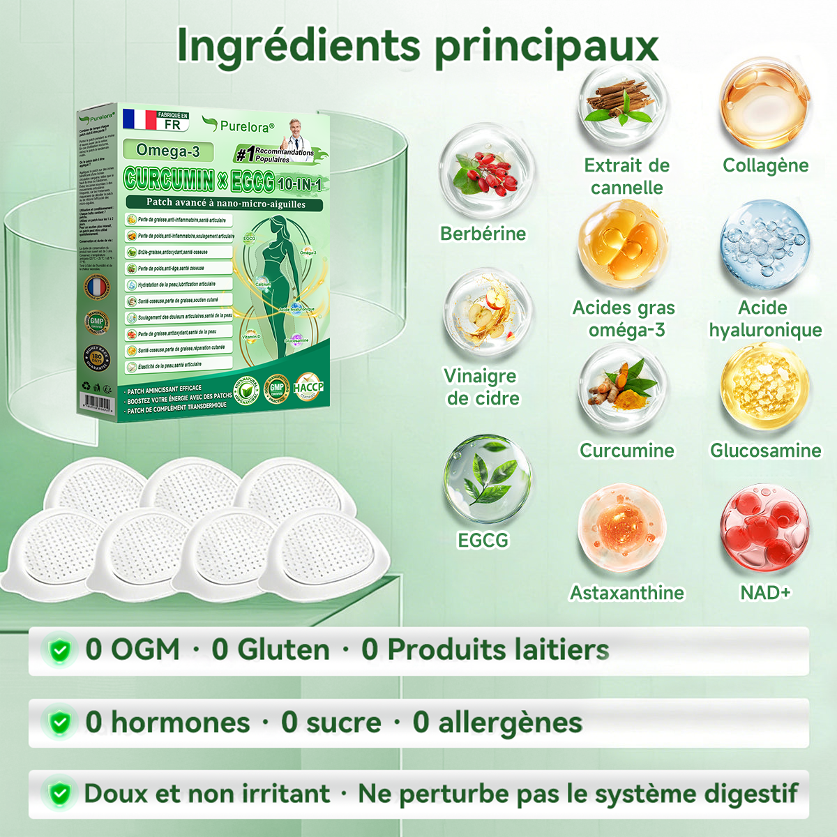🔥 Nouveauté | Purelora® Patch nano-micro-aiguilles à la berbérine, au vinaigre de cidre de pomme et à l’EGCG 10-en-1 : brûle les graisses tenaces • lisse les rides • favorise le confort articulaire. Chaque patch agit — résultats visibles dès 7 jours.