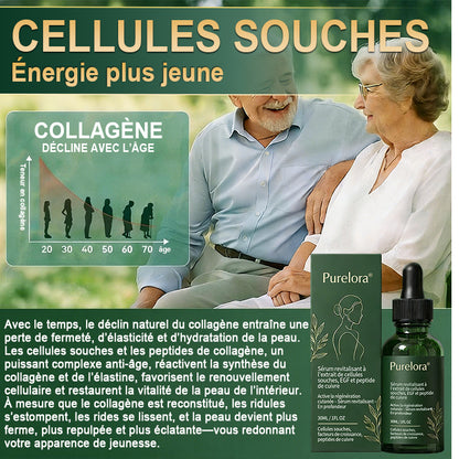 Changez de l’intérieur vers l’extérieur | ✨ Purelora® Sérum Activateur EGF & Peptides de Cuivre dérivés de cellules souches (Active intensément le renouvellement cutané pour une peau plus ferme et plus lisse)