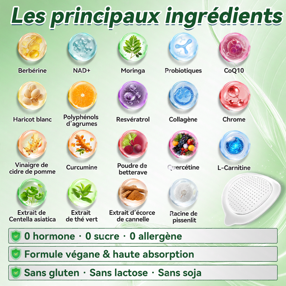 🇫🇷2026 Nouveauté 丨Purelora® Moringa Berbérine x NAD+ Patch Nano-Microneedle 10-en-1 Une application par jour, changements visibles dès 7 jours. Pour accompagner la gestion du poids et le bien-être global