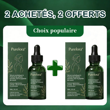 Changez de l’intérieur vers l’extérieur | ✨ Purelora® Sérum Activateur EGF & Peptides de Cuivre dérivés de cellules souches (Active intensément le renouvellement cutané pour une peau plus ferme et plus lisse)