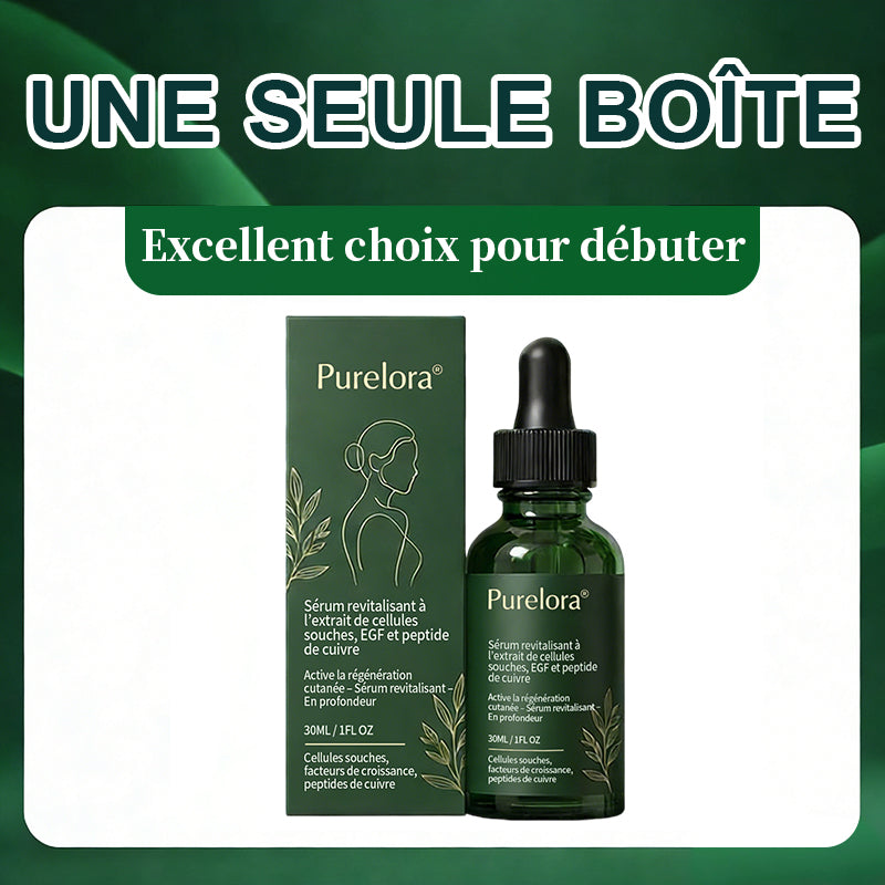 Changez de l’intérieur vers l’extérieur | ✨ Purelora® Sérum Activateur EGF & Peptides de Cuivre dérivés de cellules souches (Active intensément le renouvellement cutané pour une peau plus ferme et plus lisse)