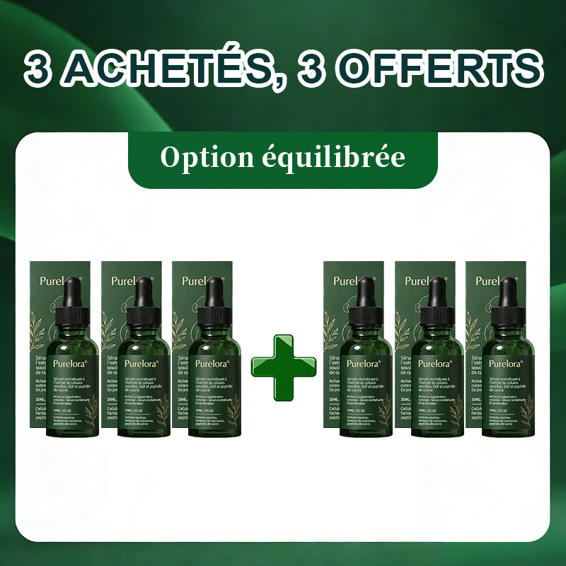 Changez de l’intérieur vers l’extérieur | ✨ Purelora® Sérum Activateur EGF & Peptides de Cuivre dérivés de cellules souches (Active intensément le renouvellement cutané pour une peau plus ferme et plus lisse)