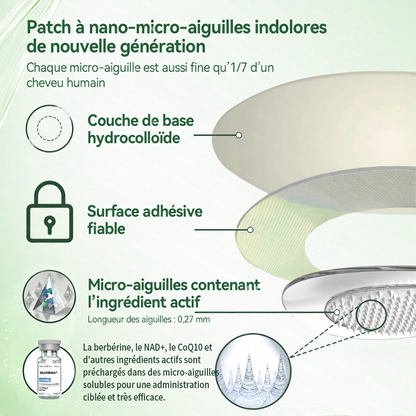 ⏰ Coup de cœur – temps limité丨Purelora® Moringa Berbérine x NAD+ Patch Nano-Microneedle 10-en-1 Une application par jour, changements visibles dès 7 jours. Pour accompagner la gestion du poids et le bien-être global