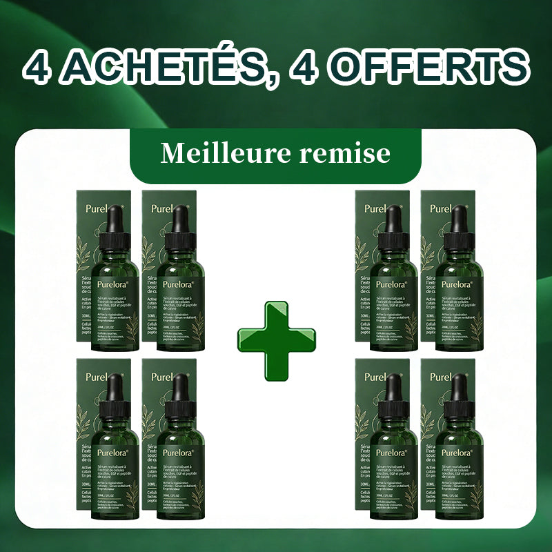 Changez de l’intérieur vers l’extérieur | ✨ Purelora® Sérum Activateur EGF & Peptides de Cuivre dérivés de cellules souches (Active intensément le renouvellement cutané pour une peau plus ferme et plus lisse)