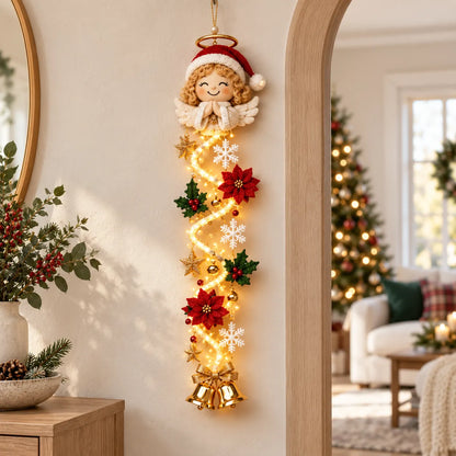 🎄 Glowing Christmas Door Hanger | 6 Festive Lighted Designs with Warm Glow, Dimensional Details & Space-Saving Vertical Décor ✨