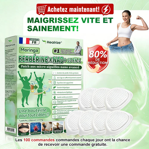 |🇫🇷 Boutique Officielle France |✨🧑‍⚕️ Healrize® Moringa · Berbérine × NAD⁺ Patch Nano-Micro-aiguilles Avancé 10-en-1 1 application par jour · Résultats visibles en 7 jours