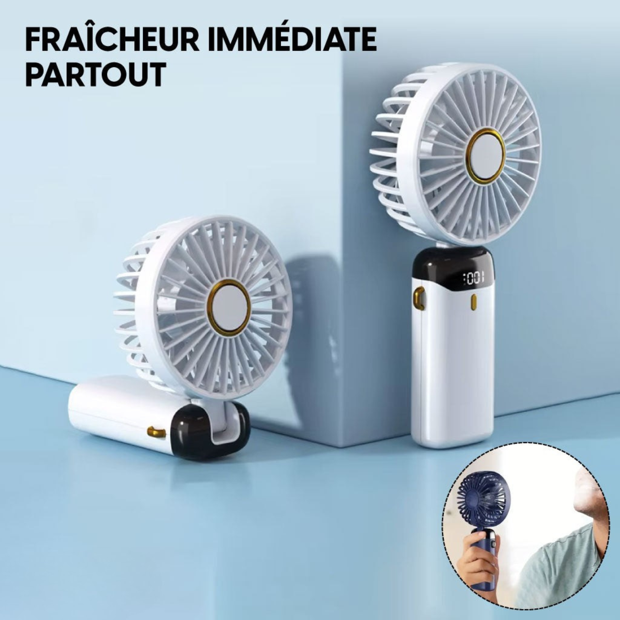 ❄️Mini Ventilateur LED Portable Pliable , Fraîcheur, Fonctionnalité et Mobilité