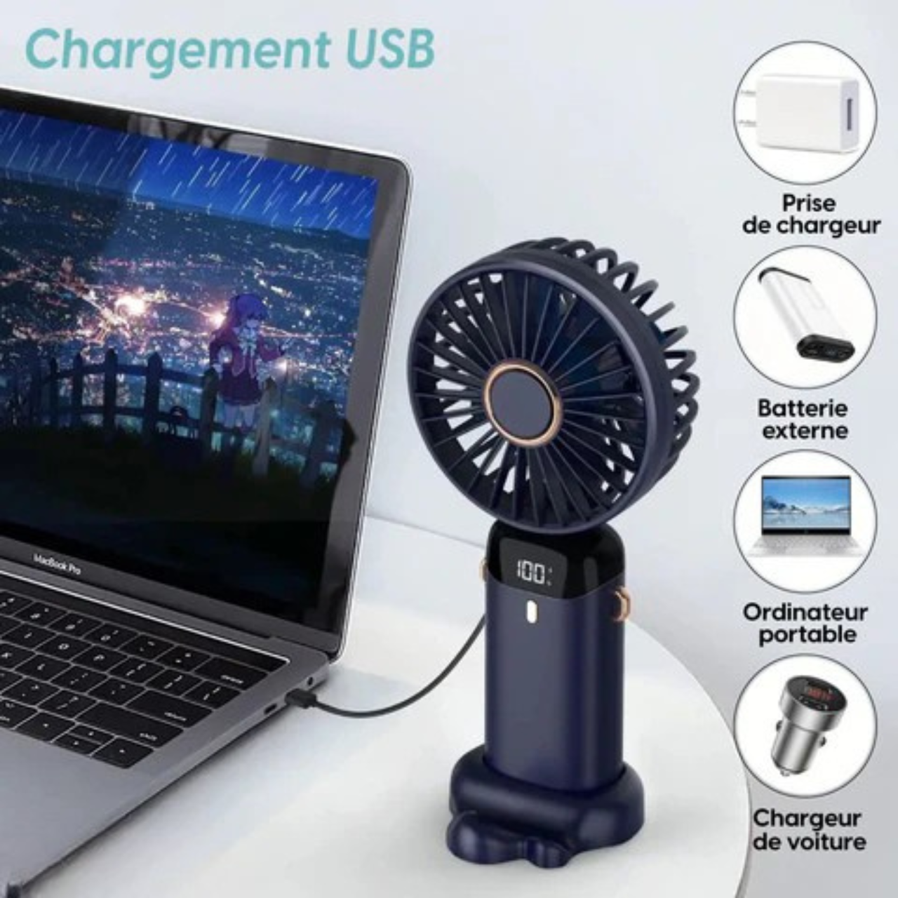❄️Mini Ventilateur LED Portable Pliable , Fraîcheur, Fonctionnalité et Mobilité