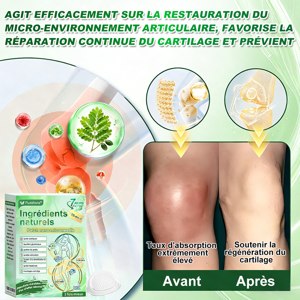 🔥 Nouveauté 2026丨Purelora® Patch Nano Microneedle 10-en-1 aux ingrédients naturels Une application par jour, changements visibles dès 7 jours. Pour accompagner la gestion du poids et le bien-être global.
