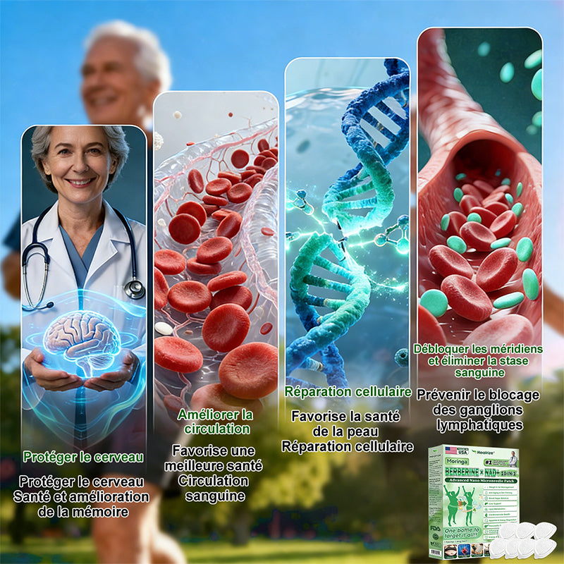 |🇫🇷 Boutique Officielle France |✨🧑‍⚕️ Healrize® Moringa · Berbérine × NAD⁺ Patch Nano-Micro-aiguilles Avancé 10-en-1 1 application par jour · Résultats visibles en 7 jours