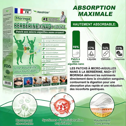 |🇫🇷 Boutique Officielle France |✨🧑‍⚕️ Healrize® Moringa · Berbérine × NAD⁺ Patch Nano-Micro-aiguilles Avancé 10-en-1 1 application par jour · Résultats visibles en 7 jours