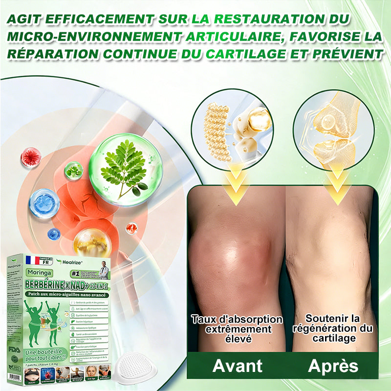 |🇫🇷 Boutique Officielle France |✨🧑‍⚕️ Healrize® Moringa · Berbérine × NAD⁺ Patch Nano-Micro-aiguilles Avancé 10-en-1 1 application par jour · Résultats visibles en 7 jours