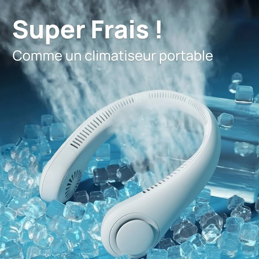 ❄️ Best-seller Été 2026 ❄️ Ventilateur de cou portable sans pales – Fraîcheur rapide en 3 secondes