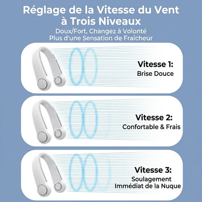 ❄️ Best-seller Été 2026 ❄️ Ventilateur de cou portable sans pales – Fraîcheur rapide en 3 secondes