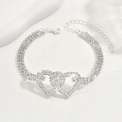 ✨ 𝐂𝐙𝐓𝐈𝐂𝐋𝐄® Chevillière Élégante à Cœur Facetté Brillance Diamant